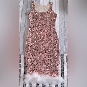 Sequins pink velvet holiday party dress- NEVER WORN